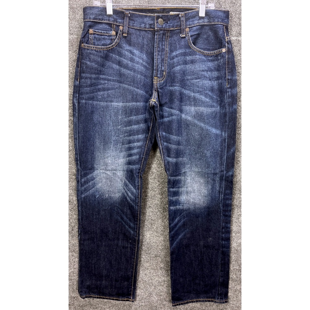 Aeropostale‎ Mens Straight Leg Jeans Dark Wash Denim Pants Size 34x28